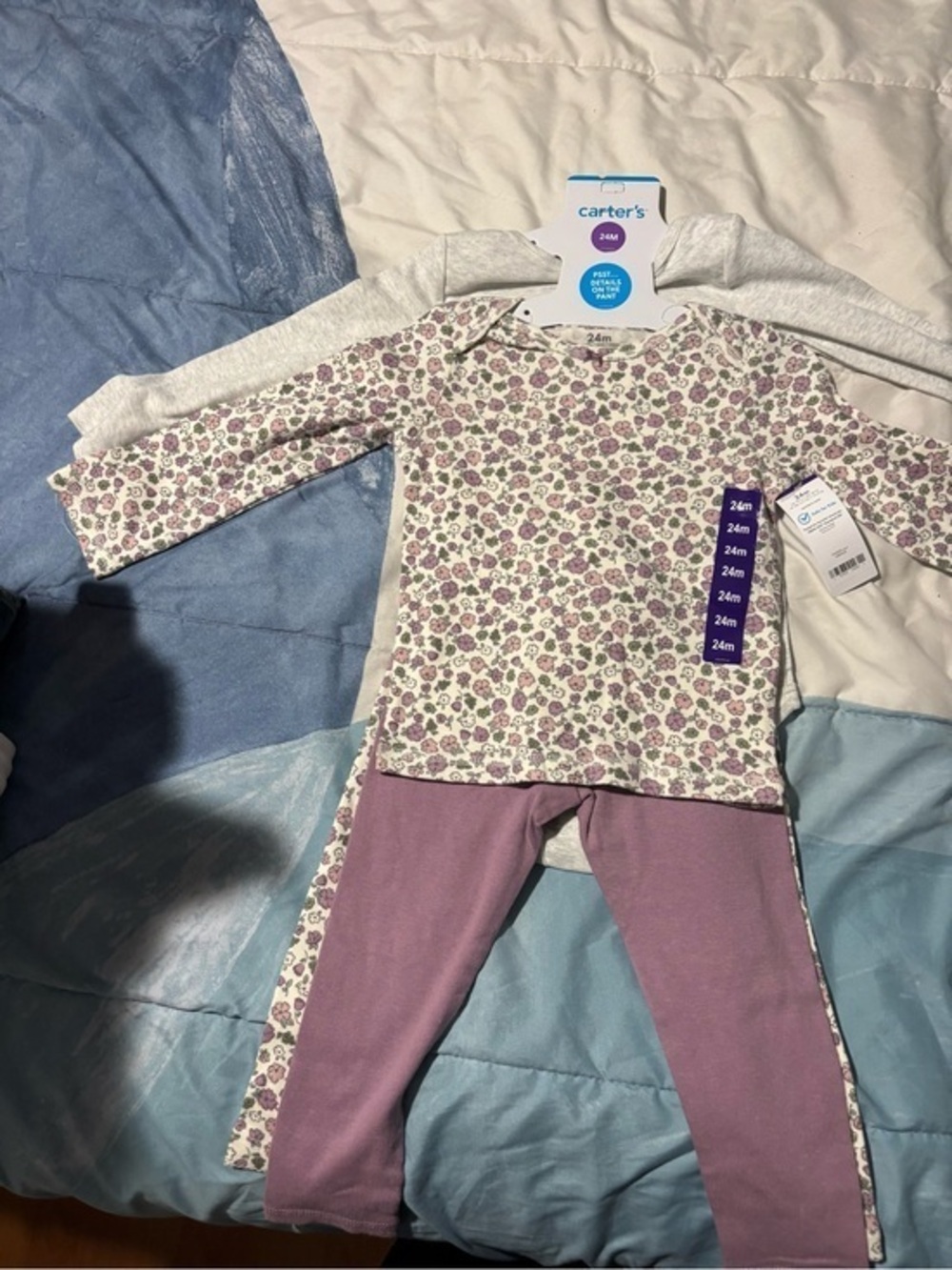 Carter's Floral Purple Kids matching set - 24M